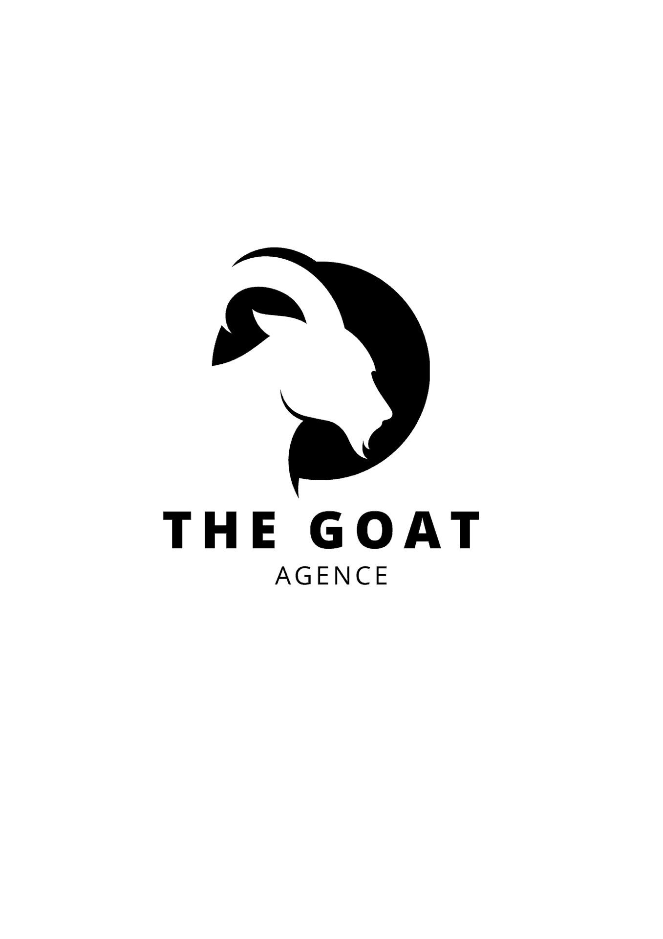 Logo of The Goat Agency with goat silhouette and text.